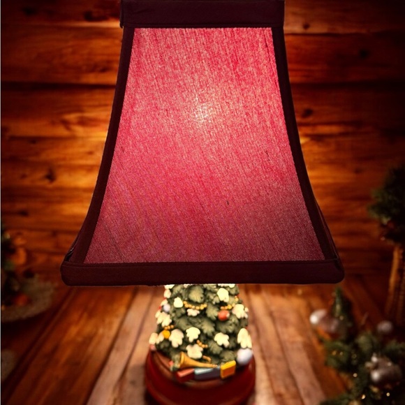 Festive Christmas Tree Table Lamp with Red Shade - Picture 3 of 6